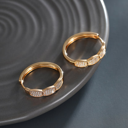 K Gold-plated Micro-studded Zircon Hoop Earrings