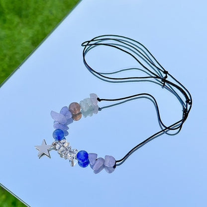 Butterfly Tassel Leather Wax Thread Necklace