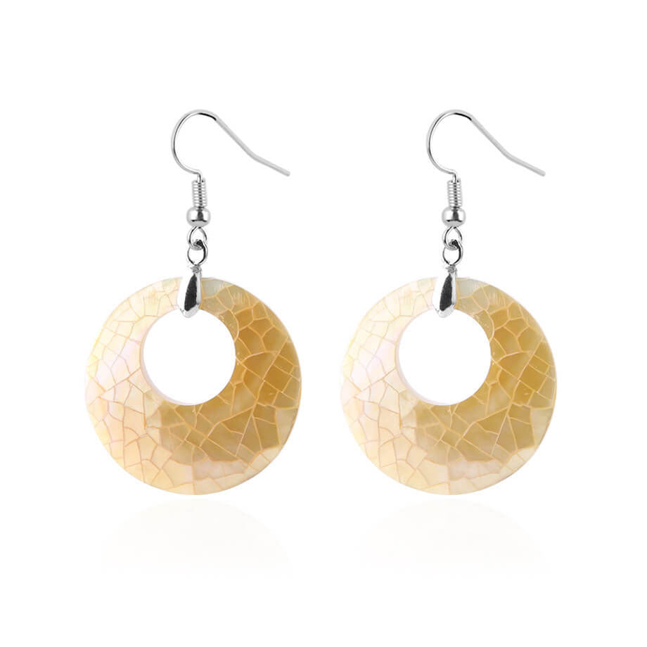 Shell Fragments Spliced Into Buckle Earrings