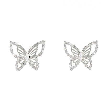 Sparkle Hollow Zircon Butterfly Earrings