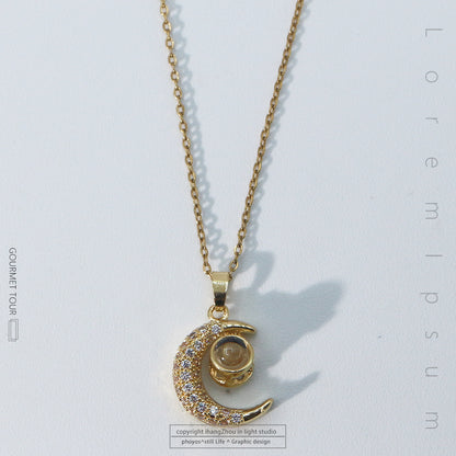 Moon Nano Titanium Steel Necklace