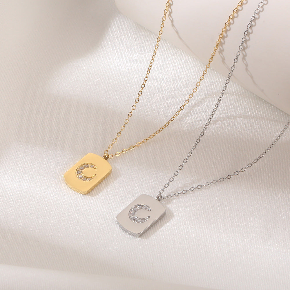 Small Luxury Square Titanium Steel Necklace