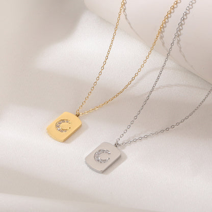 Small Luxury Square Titanium Steel Necklace