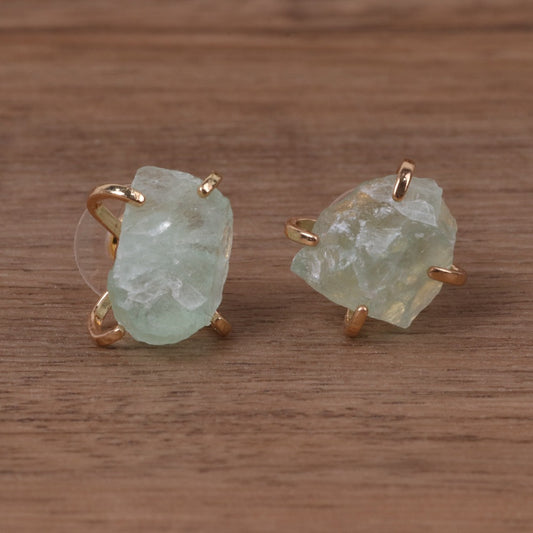 Vintage Pink Crystal Tianhe Stone Obsidian Earrings