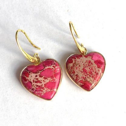 Rose Heart Hanging Earrings