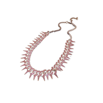 Zircon Nails Side By Side Sweet Cool Wind Necklace