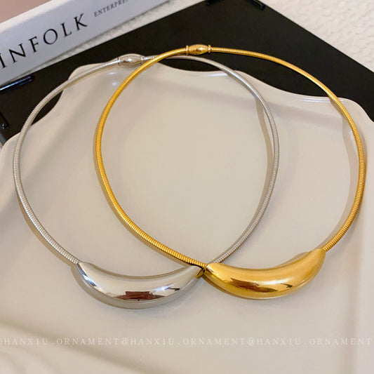 Titanium Steel Curved Magnetic Necklace