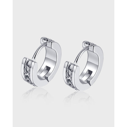 Stainless Steel Rope Totem Huggie Hoop Earrings