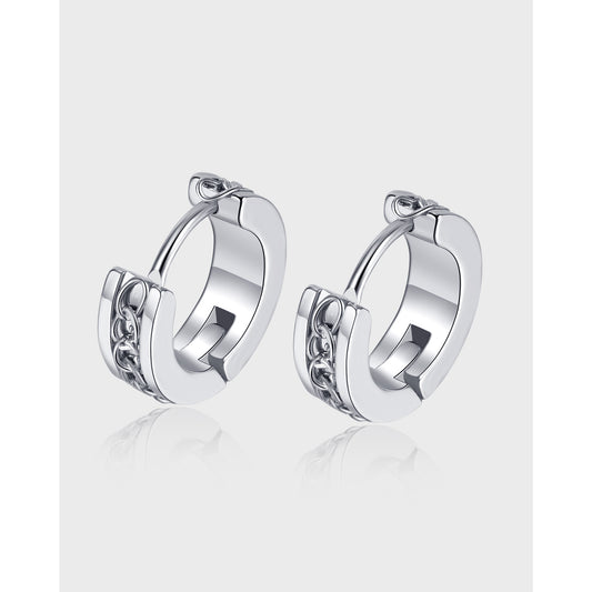 Stainless Steel Rope Totem Huggie Hoop Earrings