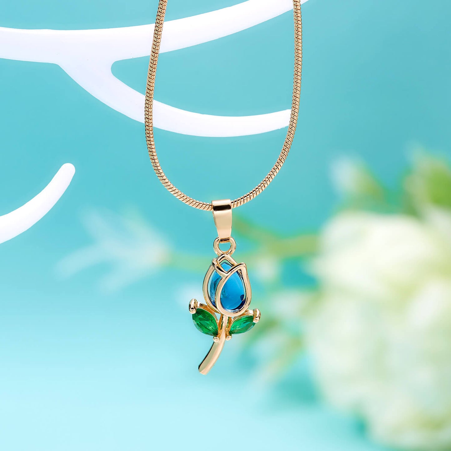 Fashion Colorful Zircon Tulip Necklace
