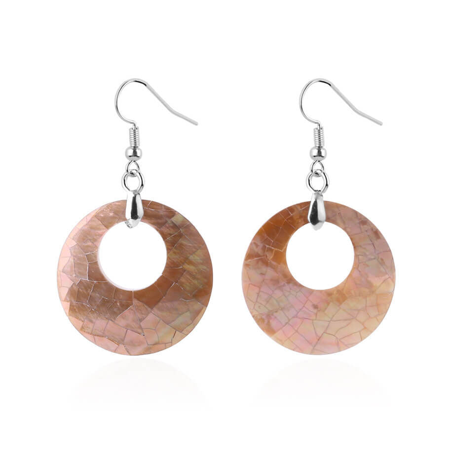 Shell Fragments Spliced Into Buckle Earrings