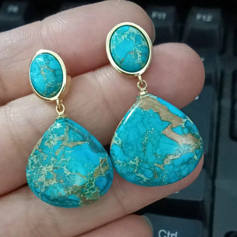 Irregular Colored Pine Amethyst Earrings