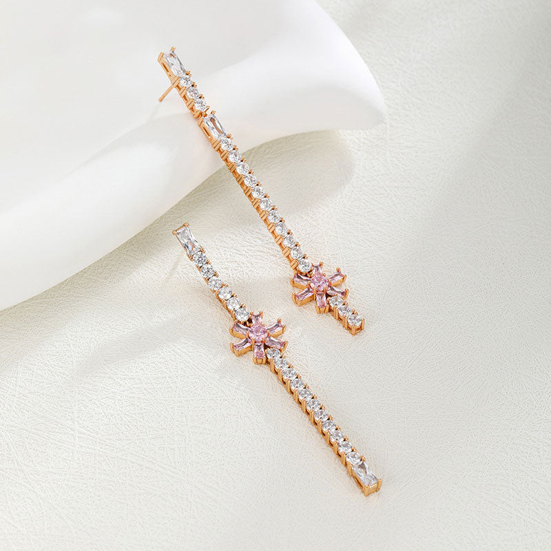 Micropaved Zirconia Temperament Stud Earrings