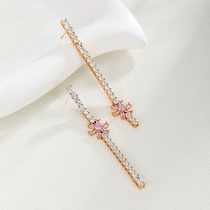 Micropaved Zirconia Temperament Stud Earrings