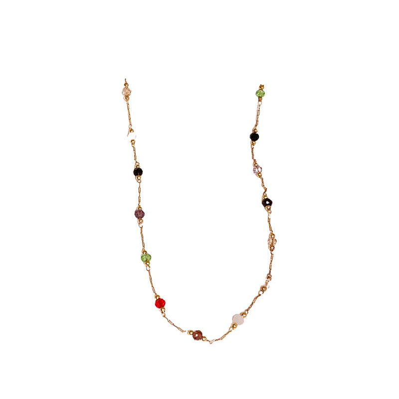 Colorful Broken Silver Geometric Necklace