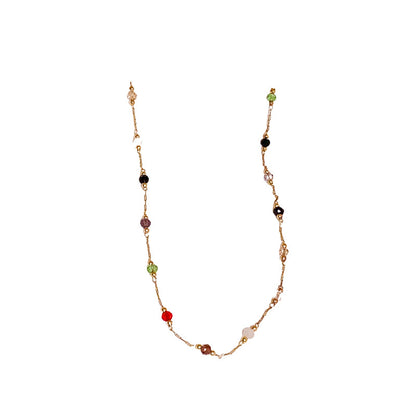 Colorful Broken Silver Geometric Necklace