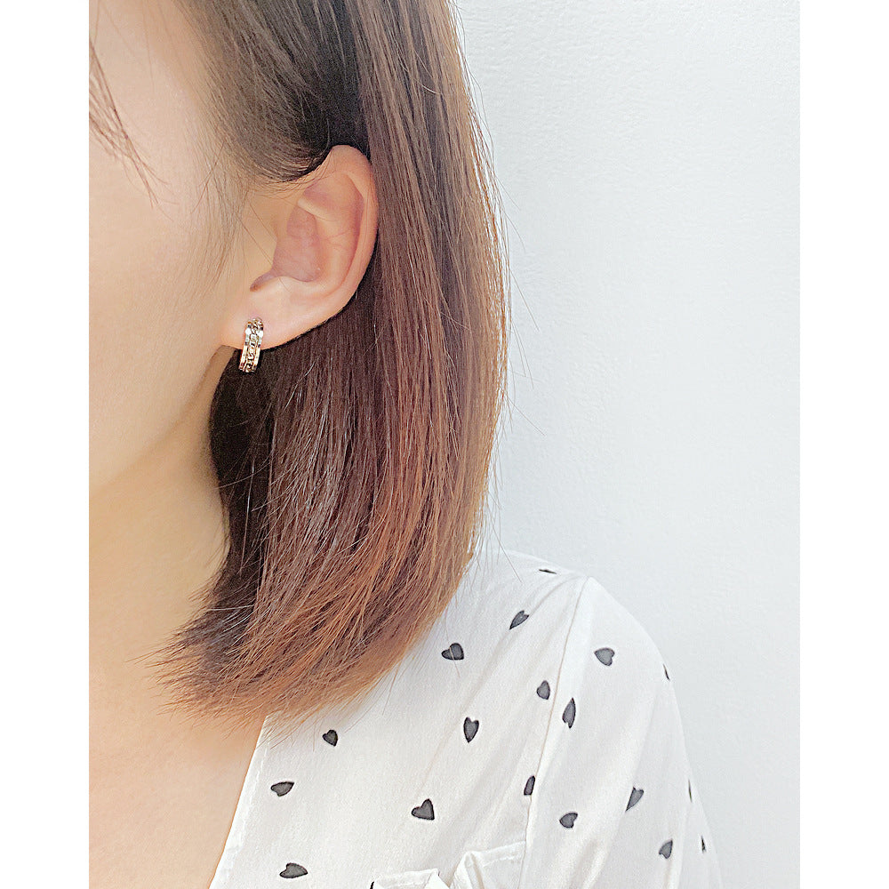 Stainless Steel Rope Totem Huggie Hoop Earrings