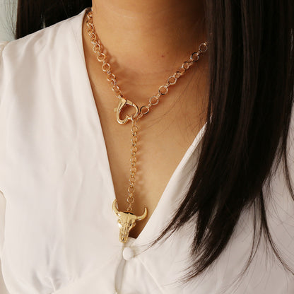 Simple Love Ox Head Necklace