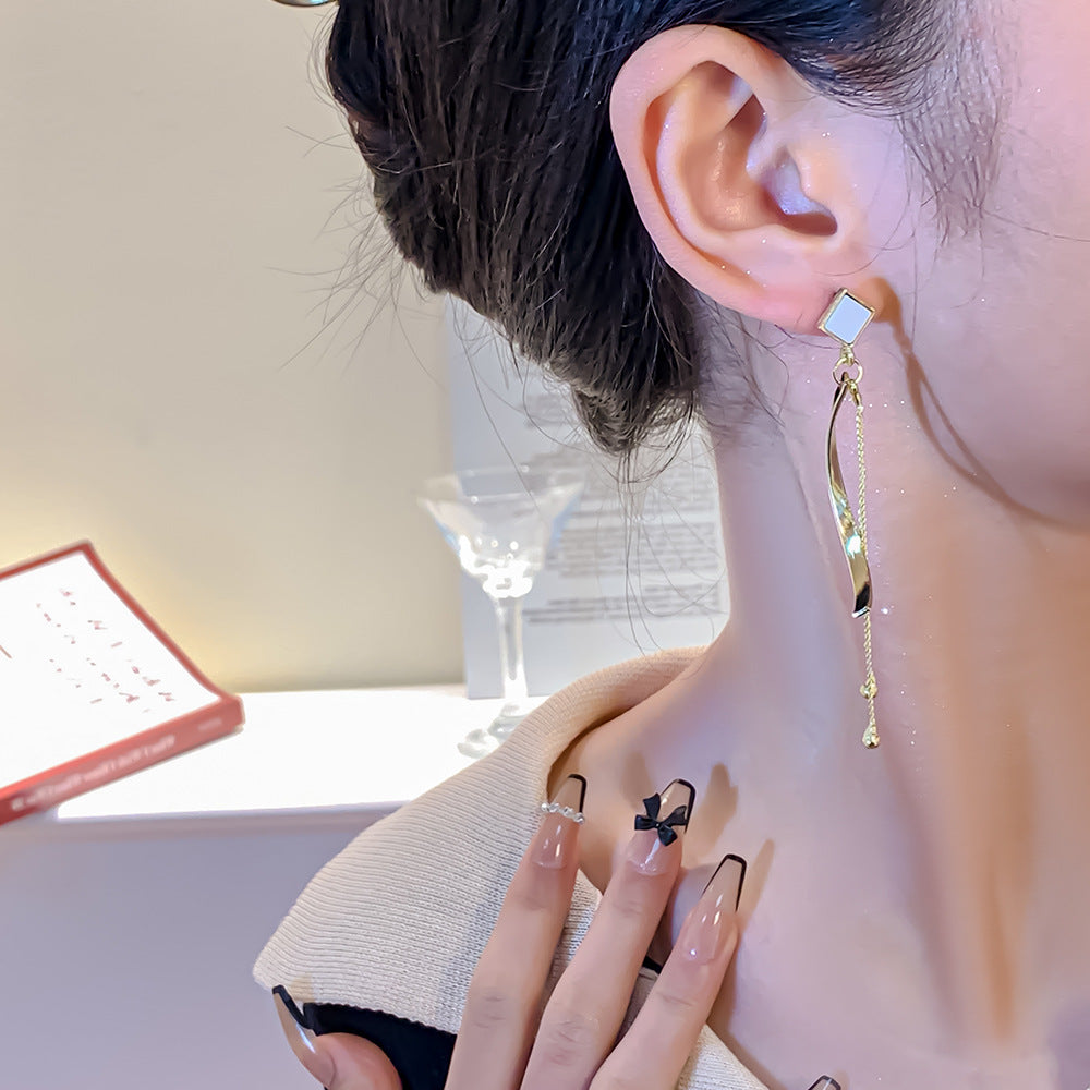 Design Sense Geometric Fringe Alloy Stud Earrings