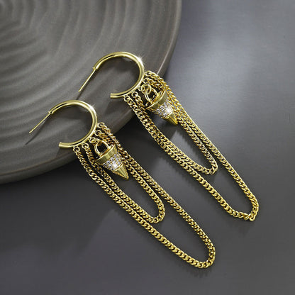 Three-dimensional Tapered Tassel Earrings with High-end Feel