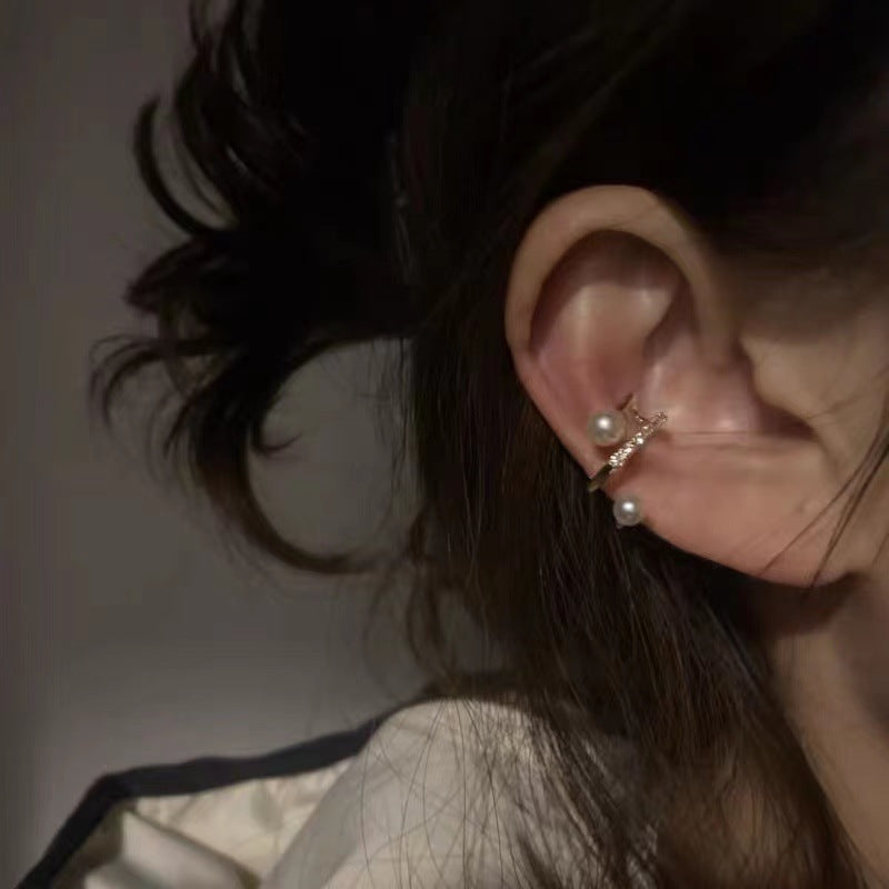 Multi-layer Pearl Ear Clip Simple Temperament