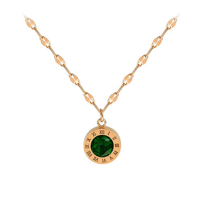 Crystal Titanium Steel Collar Bone Temperament Necklace