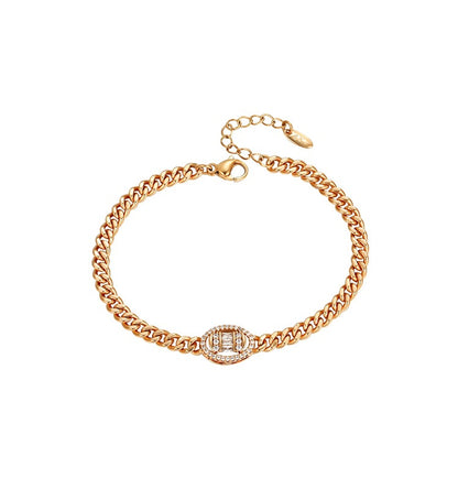 Retro Light Luxury Micro-paved Zircon Bracelet for Women