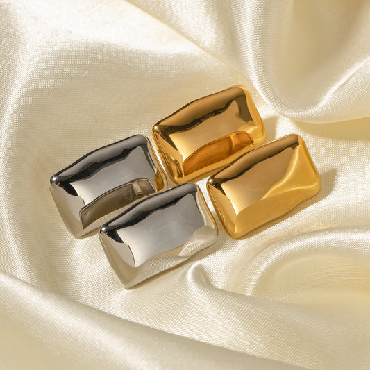 Stainless Steel High Touch Rectangular Earrings
