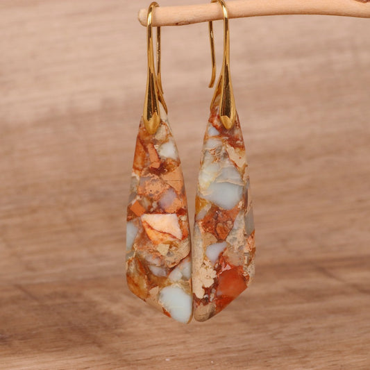 Geometric Colored Imperial Turquoise Earrings