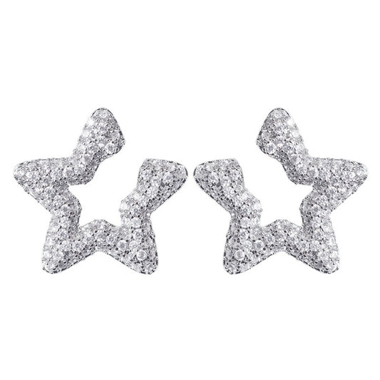 Flash Star Rhinestone Stud Earrings