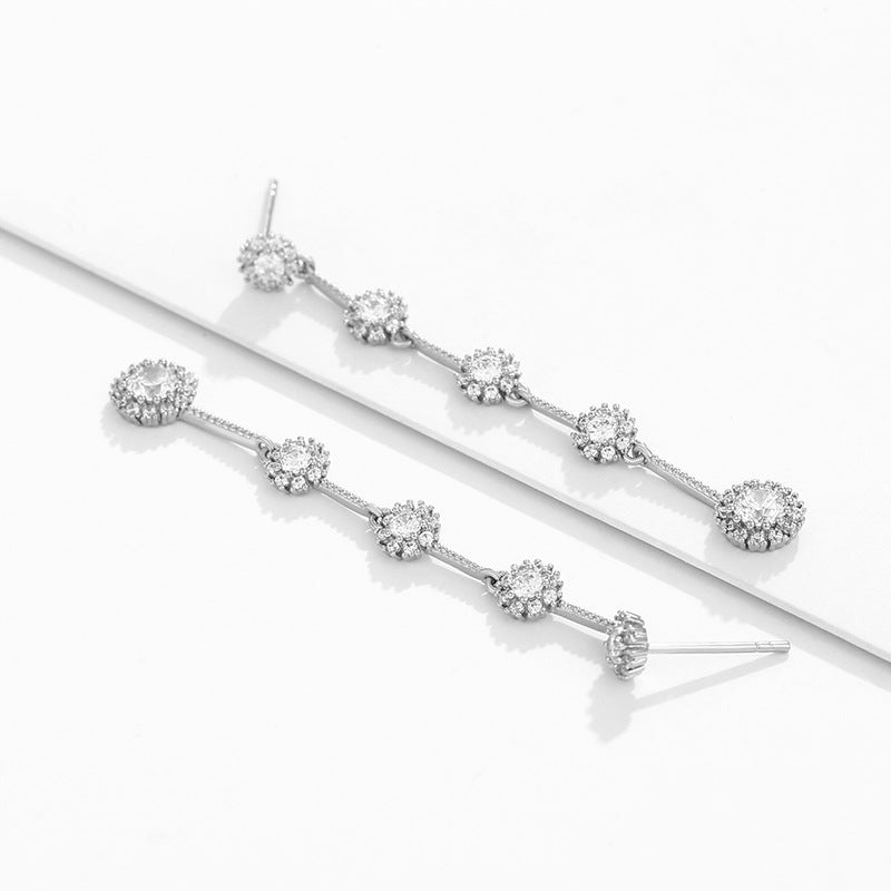 Sunflower Earrings Elegant Long Tassel Earrings