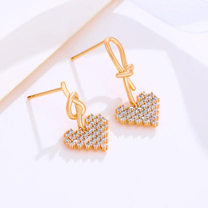 Super Sparkly Fresh Asymmetrical Heart-shaped Earrings