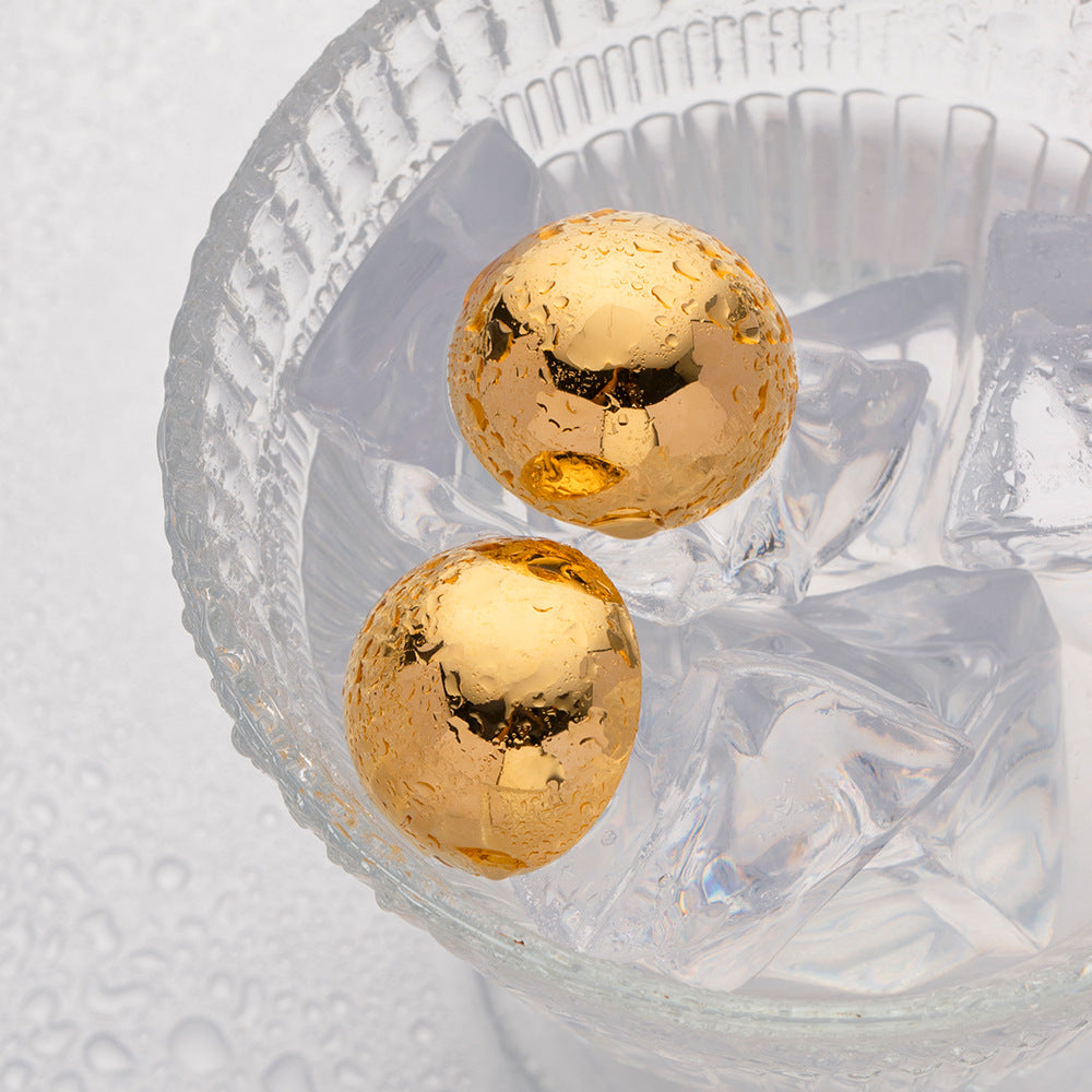 Stainless Steel Hemispherical Temperament Earrings