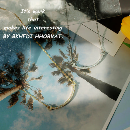 Titanium Steel Curved Smile New All-match Necklace