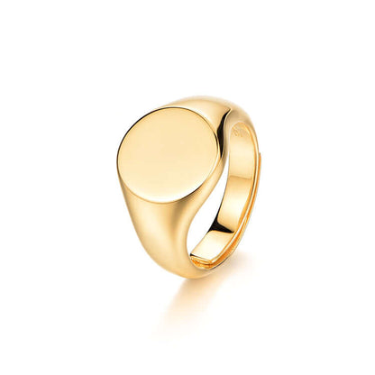 Vintage Men's Punk Stainless Steel Round Chain Ring