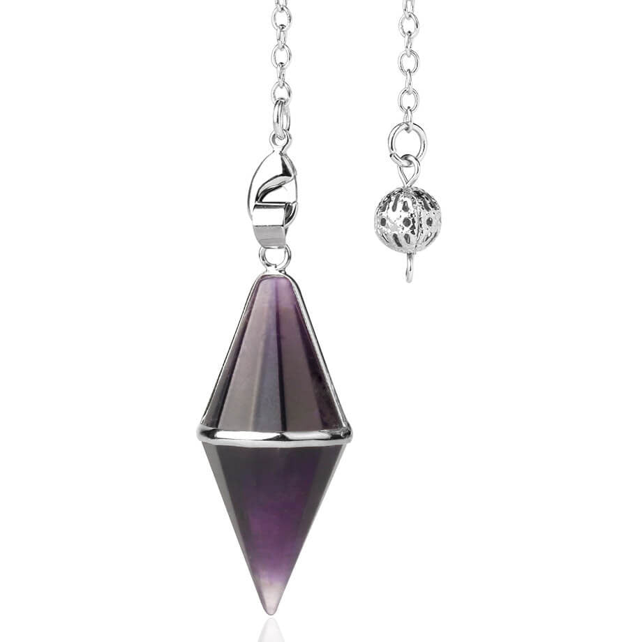 Stone Cut Crystal Cone Pendant