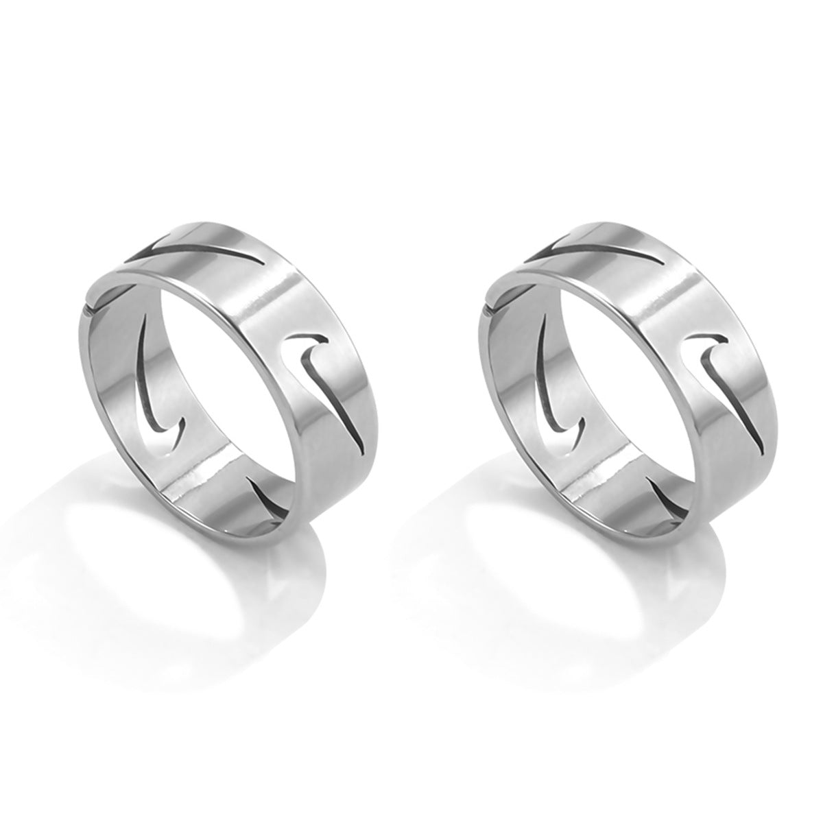 Simple Personality Creative Tick Stainless Steel Open Ring