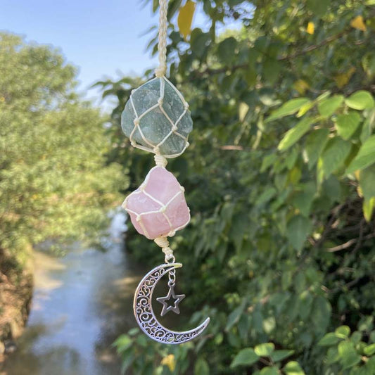 Crystal Stone Moon&Star Symbol Wind Chime