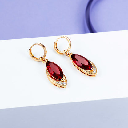 Retro Fashion Imitation Ruby Zircon Earrings