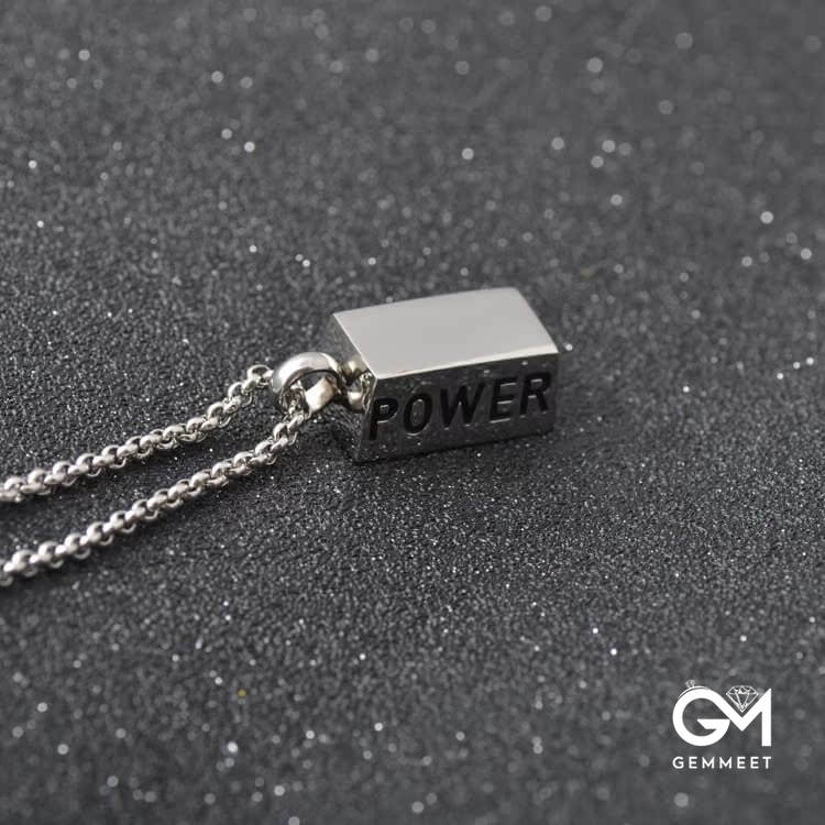 Titanium Steel Block Vintage Men's Necklace