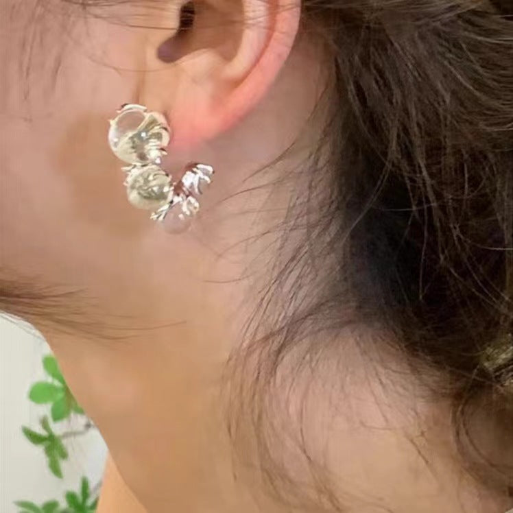 Stylish Simple Personality Transparent Pearl Earrings