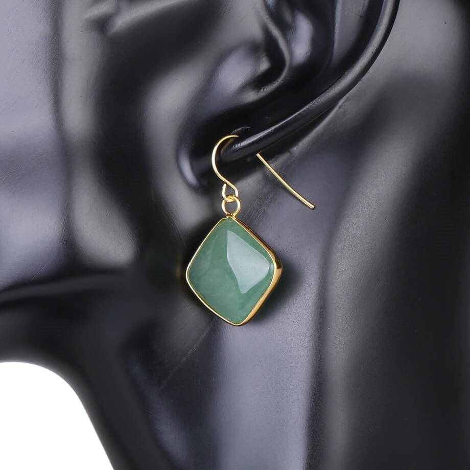 Stone Amethyst Geometric Earrings