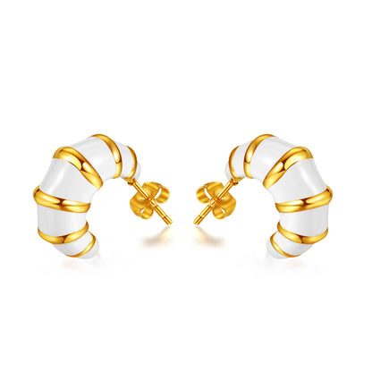 Vintage Dripping Titanium Steel Stud Earrings