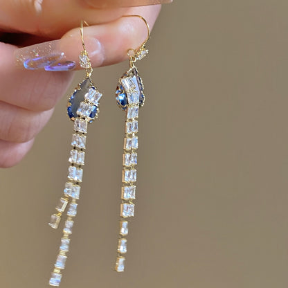 Elegant Fringed Butterfly Drop Earrings