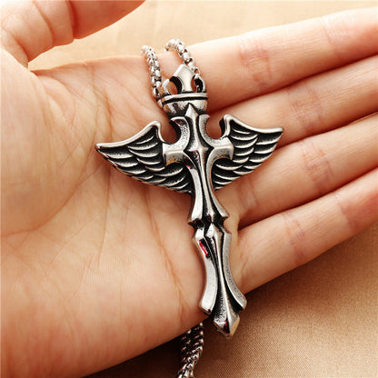 Wing Cross Shape Retro Trendy Men's Pendant