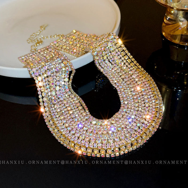 Multi-layer Colorful Light Zircon Necklace