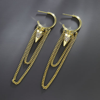 Three-dimensional Tapered Tassel Earrings with High-end Feel