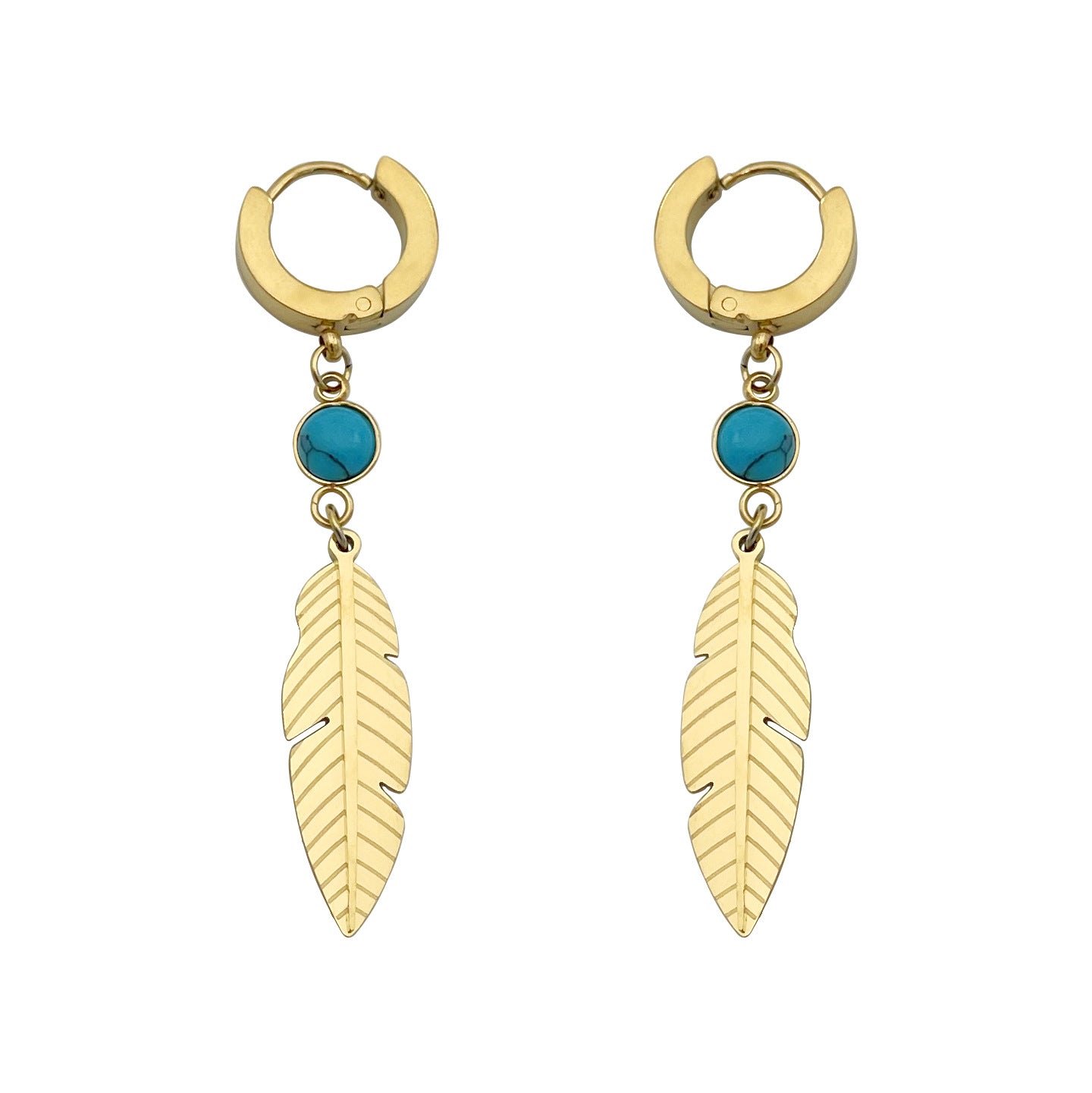 Feather Simple Fashion Trend Design Sense of All Matching Stainless Steel Earrings
