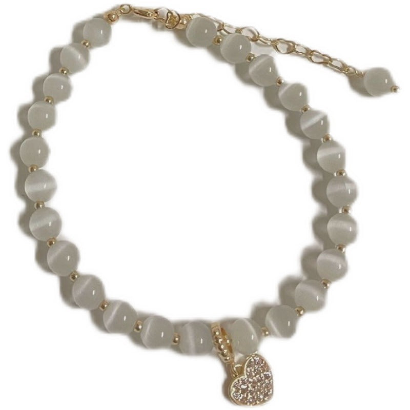 Simple Love Cat's Eye Stone Bracelet