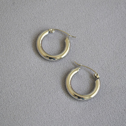 Metal style simple fashion exquisite pure copper small thick earrings